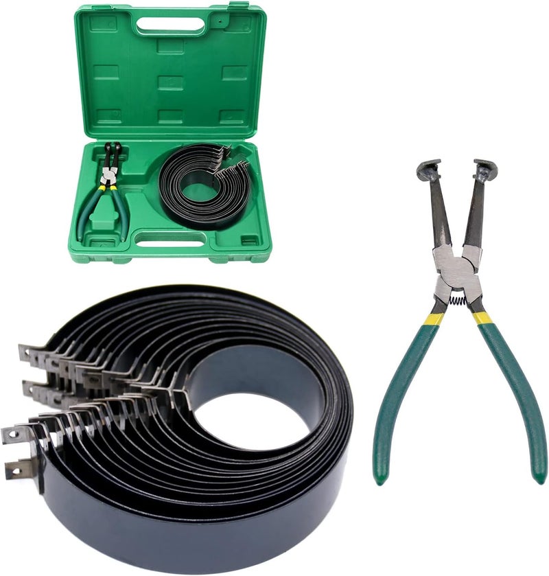 RYANSTAR RACING مجموعة أدوات ضغط حلقة المكبس لمحرك السيارة مع 2 قطعة كماشة و 14 حزام (62-145 مم / 2.44-5.71 بوصة) مجموعة أدوات إزالة لإصلاح محركات السيارات والشاحنات - Image 1